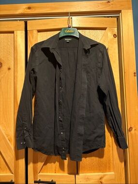 George Men's Black Button-Up Shirt Jacket 38-40